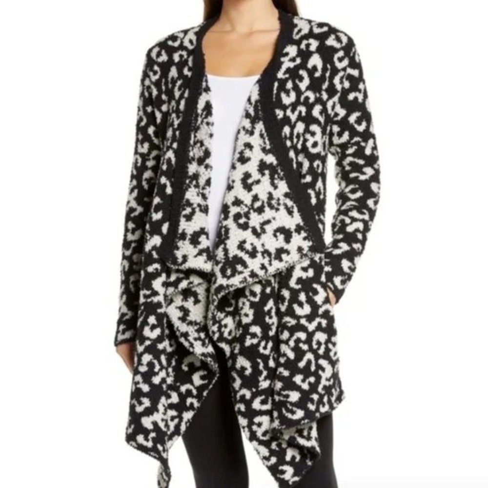 NWT UGG Phoebe Leopard Knit Long Sleeve Wrap Cardigan Animal Print